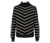 Pasiasty sweter ze stójką, czarny