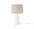 Lampa stołowa z tekstylnym kloszem, biała