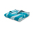 Bawełniany żakardowy ręcznik ok. 70 x 140 cm, turkusowo-biało-szary