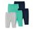 Legginsy, 5 par, niebieskie, zielone, szare