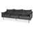 Designerska sofa 3-osobowa firmy SCAPA, antracytowa