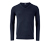 Sweter kaszmirowy z dekoltem w serek, granatowy