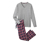 Piżama ze spodniami z flaneli, w kratkę