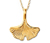 Naszyjnik »liść miłorzębu«, pozłacany 23-karatowym złotem