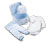 Zestaw niemowlęcy z bawełny ekologicznej, jasnoniebiesko-biały 